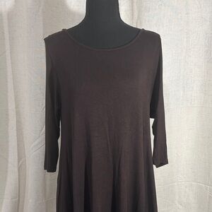 42 Pops Scoop Neck A-Line Dress in Dark Brown